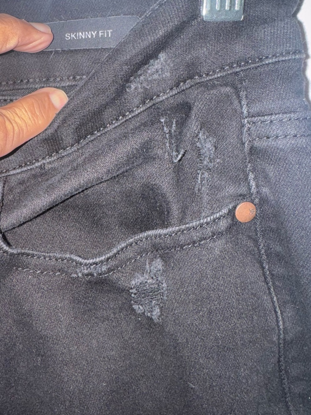 Judy Blue Black Distressed Skinny Jeans Size 14W High Rise Raw Hem Quiet Wealth - Picture 9 of 14